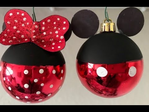 Bola de Natal decorada Minie e Mickey Mouse Projeto 3 - YouTube