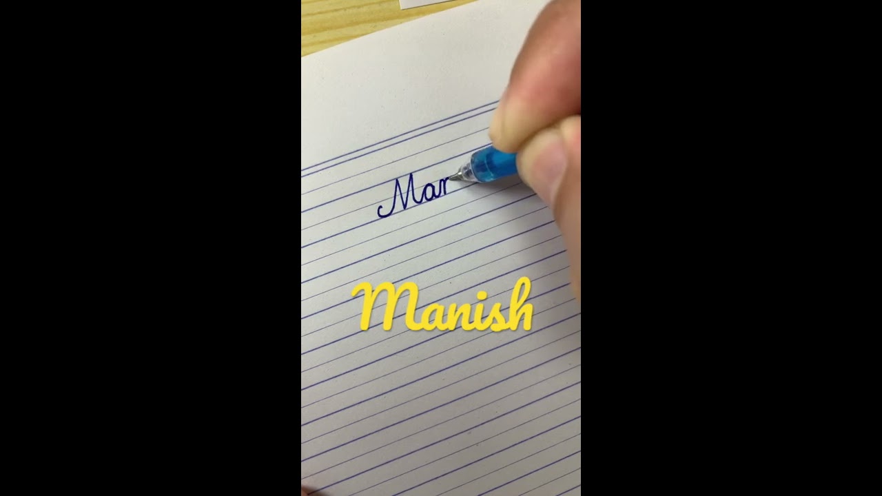 Manish Beautiful name in Cursive handwriting  Calligraphy  Lettering