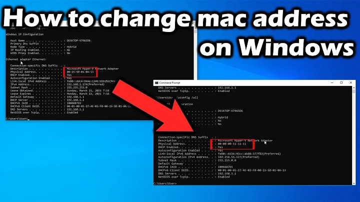 How to change mac address on Windows 10