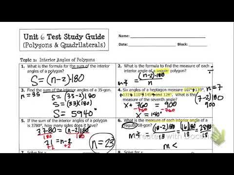Geometry- Unit 6 Study Guide - YouTube