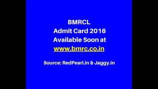BMRCL Admit Card 2016 | BMRC Hall Ticket 2016 | Jaggy