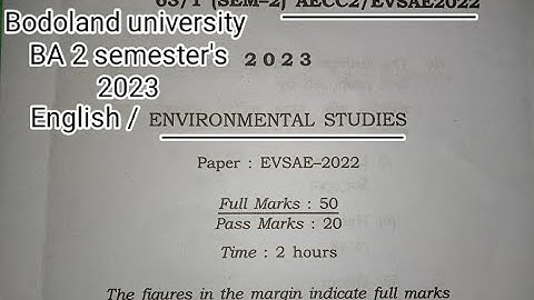 Environmental  Studies.AECC2,English ,                      2 semester