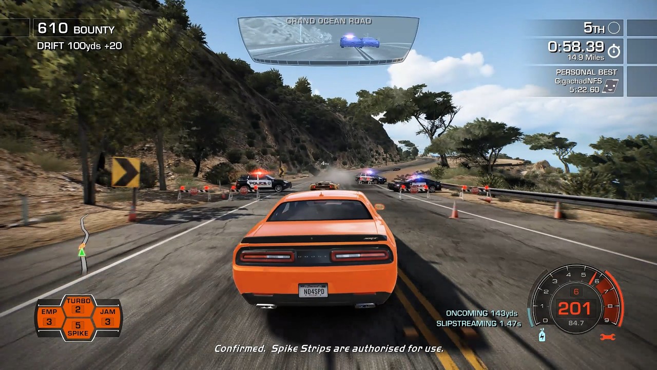 Dodge Challenger Hellcat w/ Supercharger Whine in an Intense Hot Pursuit Chase