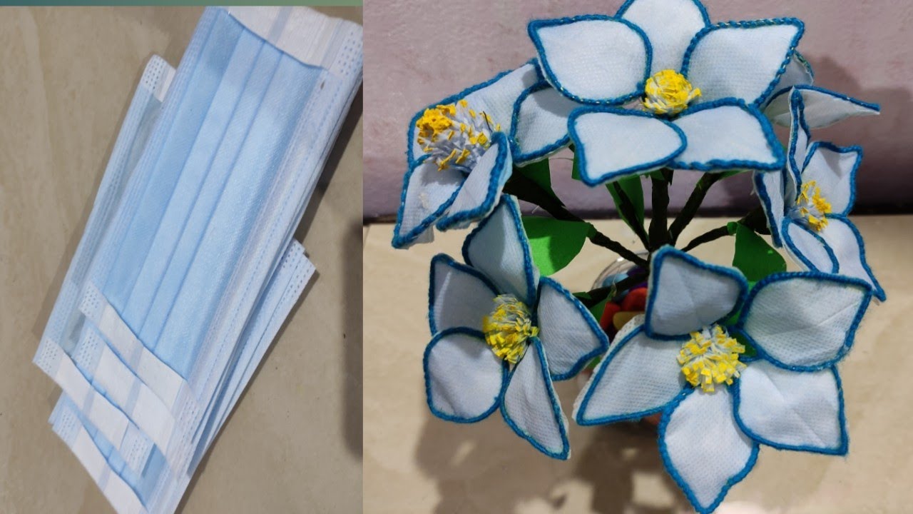 Face mask craft idea/How to make flower using face mask/DIY/m s b