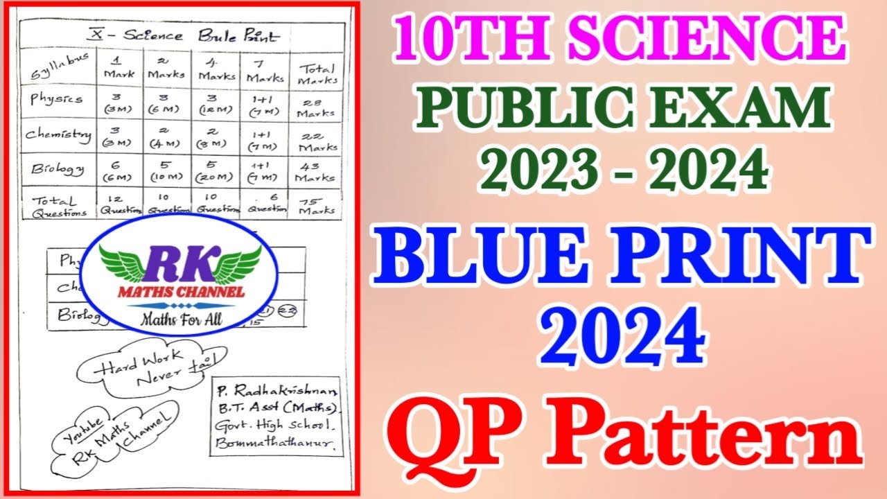 Qp Pattern TN 10th Science|Public Exam 2024|PUBLIC EXAM BLUE PRINT and QP Pattern ...