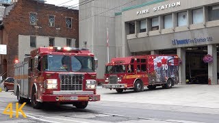 Toronto fire services, pumper 332 and the canada 150th birthday
highrise responding out of station for alarms.