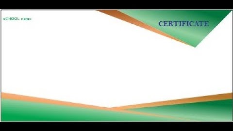 How to make Certificate - Corel Draw X7 - Graphic Designing.