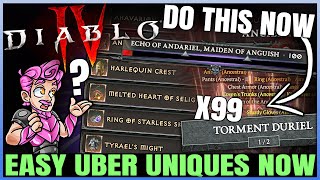 Diablo 4 - Don't Miss THIS - Everyone Can Get Uber Uniques in Season 4 - New Uber Boss Guide \& More!
