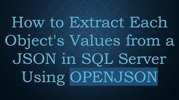 How to Extract Each Object