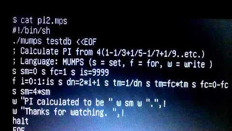 MUMPS Program calculating PI.