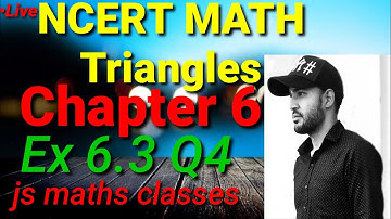 Chapter 6 Ex 6.3 Q4 Triangles ncert math| class 10 triangles Ex6.3 Q4