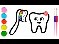 Рисование и раскраска зуб для детей | Drawing and coloring tooth for kids | Тиш сурет салуу