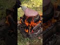 That's what meat is made for🔥🥩🎬 #eating #food #camping #survival