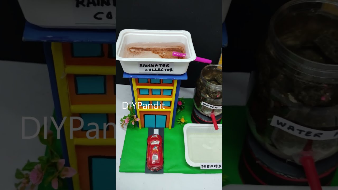 Rainwater Harvesting And Water Purification Working Model Science Project Diypandit Shorts