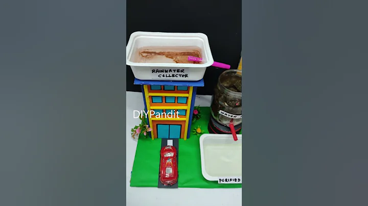 rainwater harvesting and water purification working model science project - diypandit | #shorts