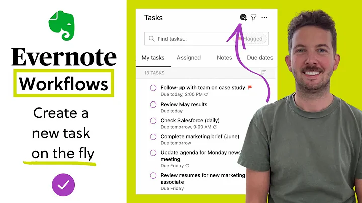 Create a new task in Evernote on the fly | Tasks Workflow 2 of 7