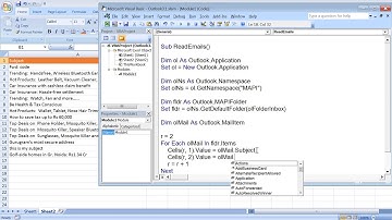Excel macro to extract/read outlook emails | Lecture 6