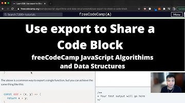 Use export to Share a Code Block (ES6) freeCodeCamp tutorial