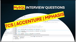 MySQL INTERVIEW QUESTIONS | TCS | Mphasis | Accenture | GROUP BY | #mysql #sql #interview #video