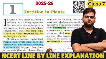 Nutrition in Plants : 7 Science Chapter 1 | 2025-26 | full chapter