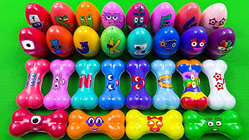 Rainbow SLIME 🌈 Look Numberblocks, Alphablocks, Alphabet Lore with Eggs, Bones! Satisfying Slime