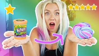 TURNING FLARP STORE BOUGHT SLIME INTO AMAZING STRETCHY HOME MADE SLIME