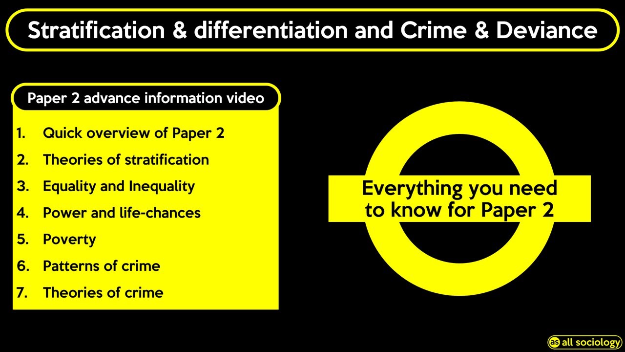 GCSE Sociology Revision: Paper 2 (Eduqas) Advance Information - Stratification + Crime (Episode 11)