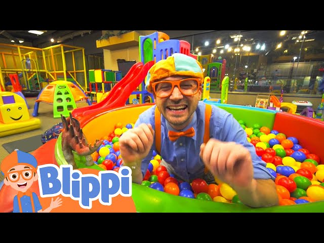 Learning With Blippi At Kinderland Indoor Playground For Kids | Educational Videos For Toddlers class=