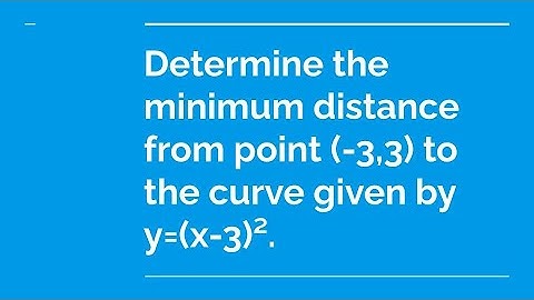 Determine the minimum distance from point (-3,3) to the curve given by y = (x-3)².