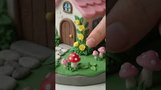 Cute Mini Clay Cottage #Shorts #ClayArt#FairyHouse#DIY#MiniHouse#CraftIdeas#Satisfying #ASMR