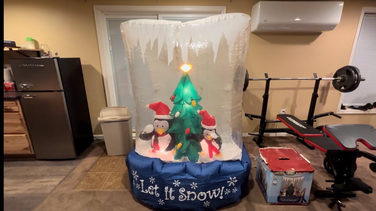Gemmy 2007 Christmas Inflatable Penguin Snow Globe Review! - YouTube