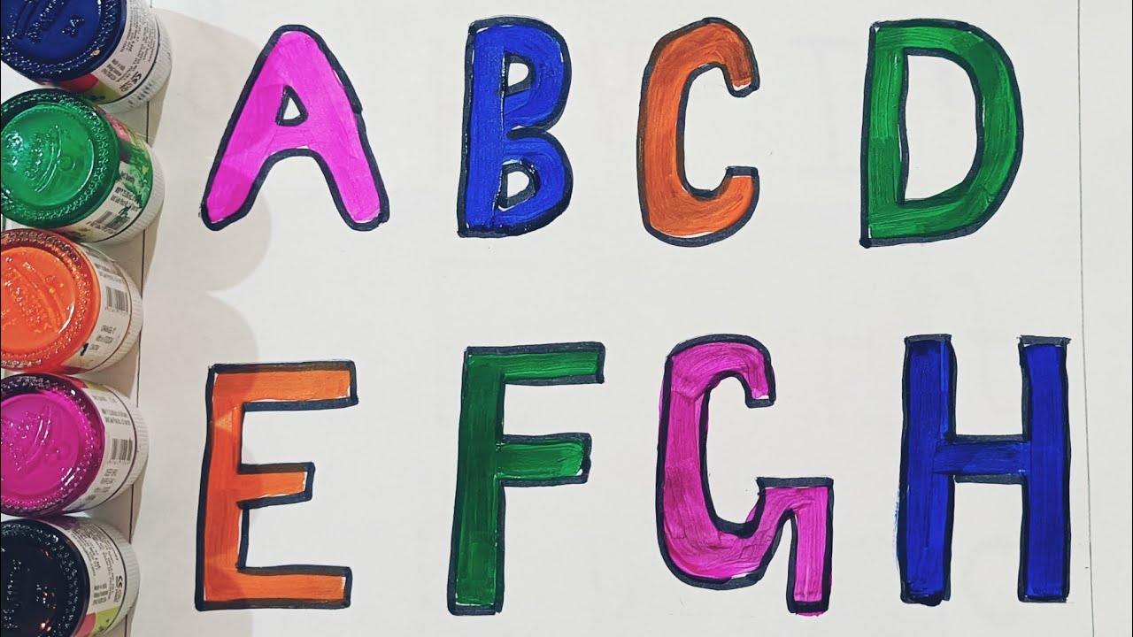 Learn Alphabet a to z with Words - Colouring and Drawing for kids|How ...