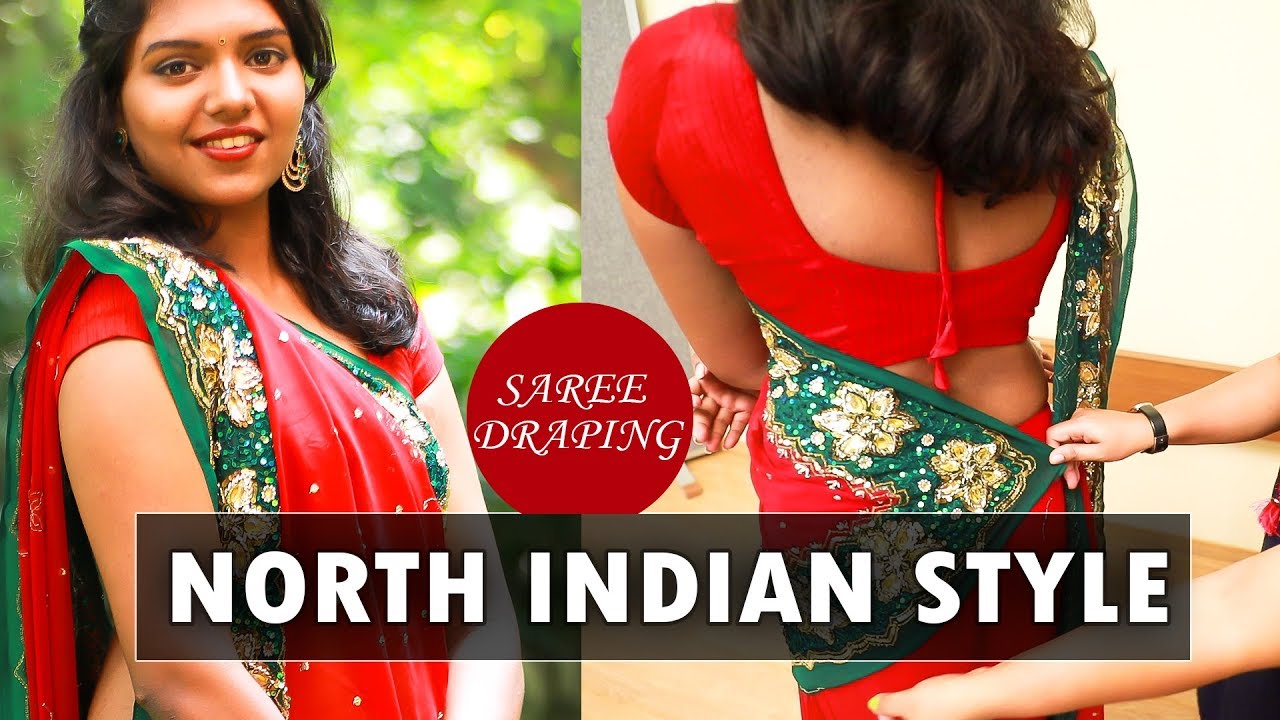 How To North Indian Style Saree Drape Say Swag Youtube