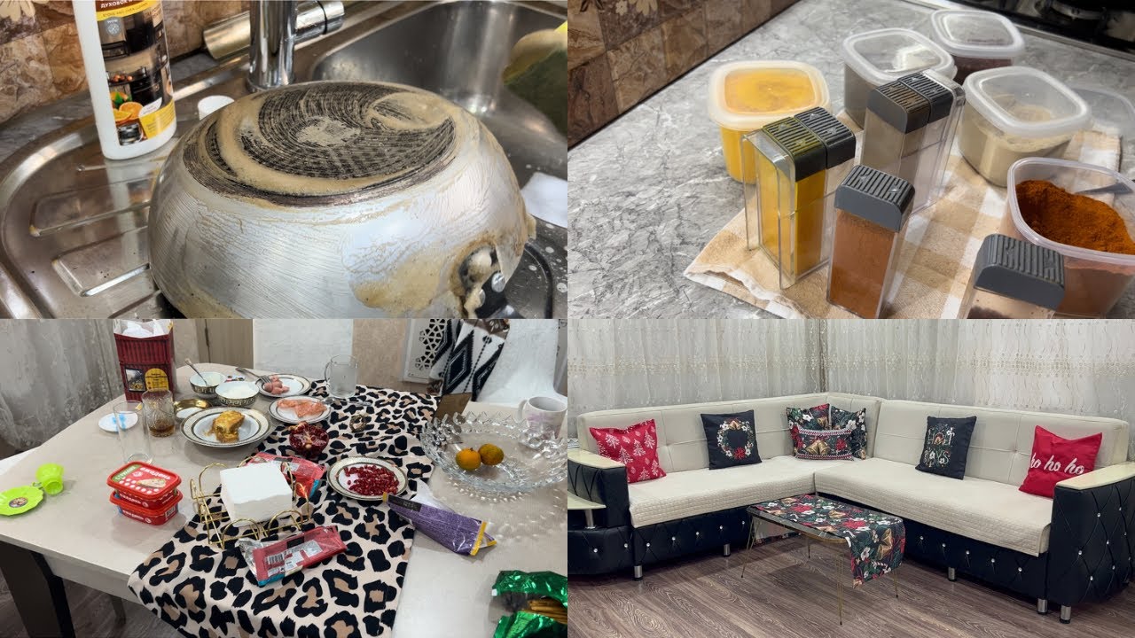 YENİ İL ABU HAVASI VLOG🎄TƏMİZLİK✨ƏDVİYYATLARI DOLDURDUM🫙QARALMIŞ TAVAMI AĞARTDIM👍🏻