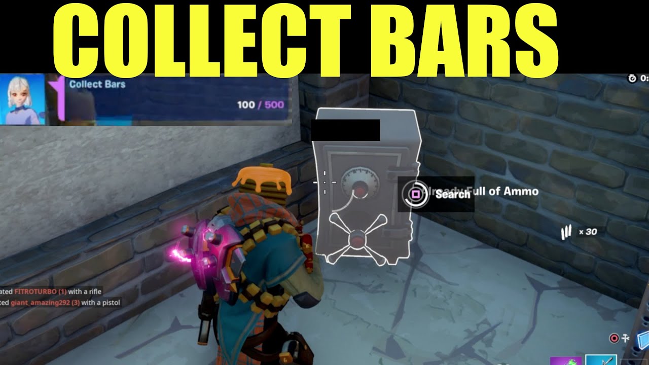 How to "Collect Bars" Location Guide Fortnite (Collect Gold Bars