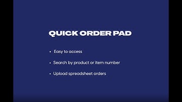 Quick Order Pad