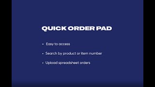 Quick Order Pad