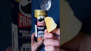 Trying Limited Edition Beer Cheeseburger Flavored Pringles
