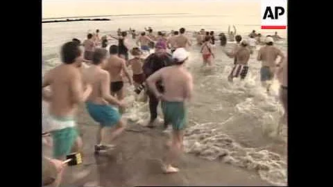 USA: NEW YORK CITY POLAR BEARS CLUB ANNUAL SWIM AT CONEY ISLAND