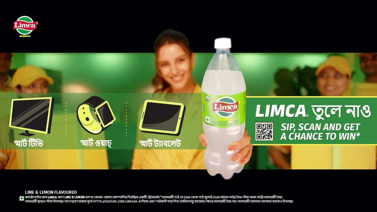 Grab a bottle of Limca and get a chance to win exciting rewards! Just Sip, Scan, Win!