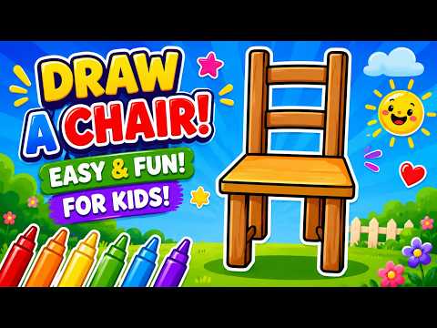 How to Draw a Wooden Chair Step by Step 🪑 Easy Chair Drawing for Kids & Beginners
