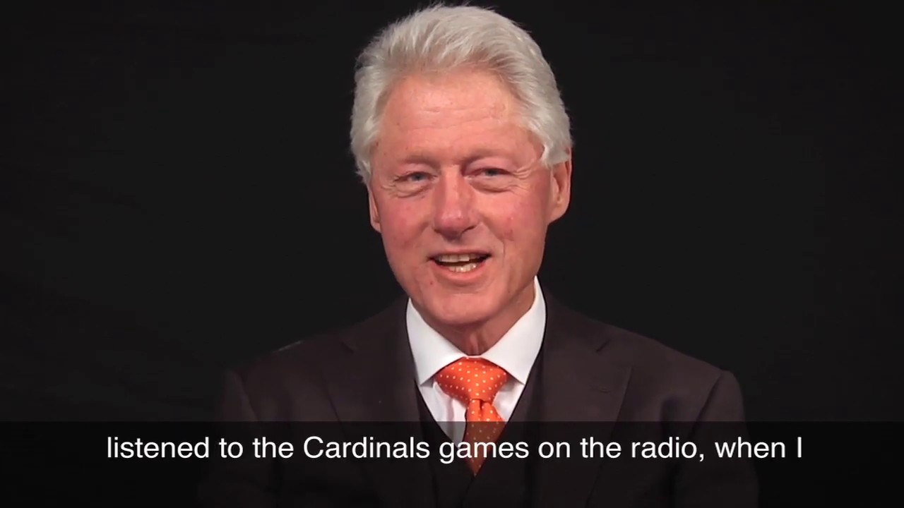 President Clinton Intro to Play Ball! The St  Louis Cardinals Exhibit