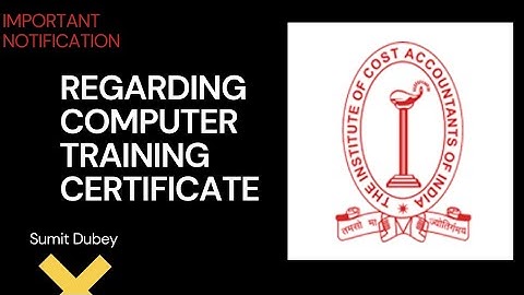 #IMPORTANT NOTIFICATION #CMA #REGARDING #COMPUTER TRAINING CERTIFICATE ||SUMIT DUBEY