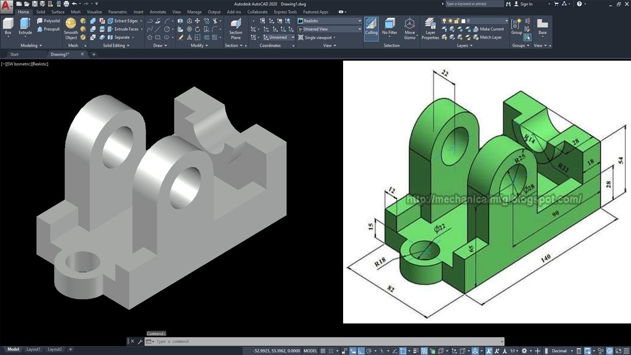 AutoCAD 2018 3D Tutorial for Beginners - YouTube