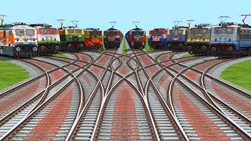 ❎️10 Trains Crossing At Challenge Bumpy Railroad Tracks | train videos indian railways