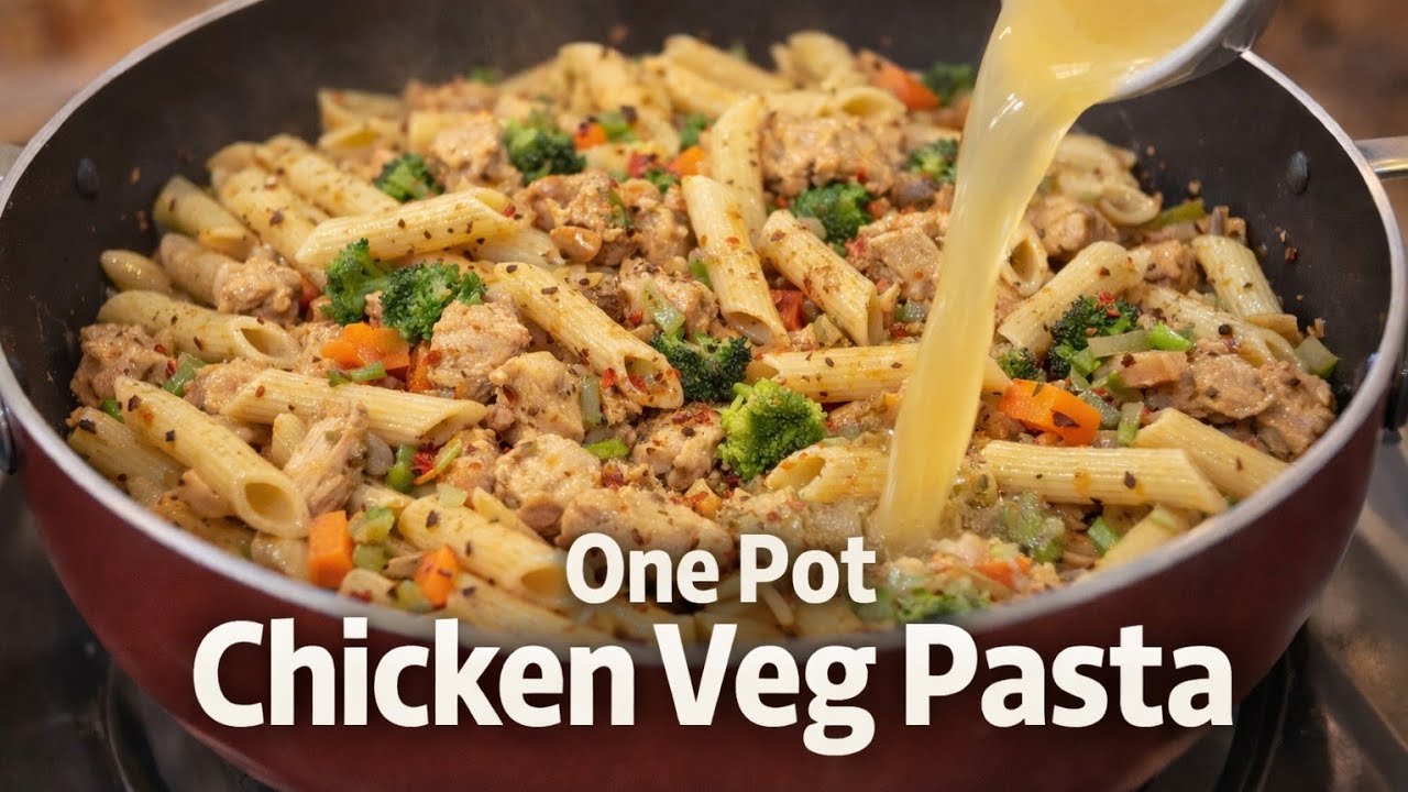  One pot Vegetable Chicken Pasta Always Juicy Secret Tip 