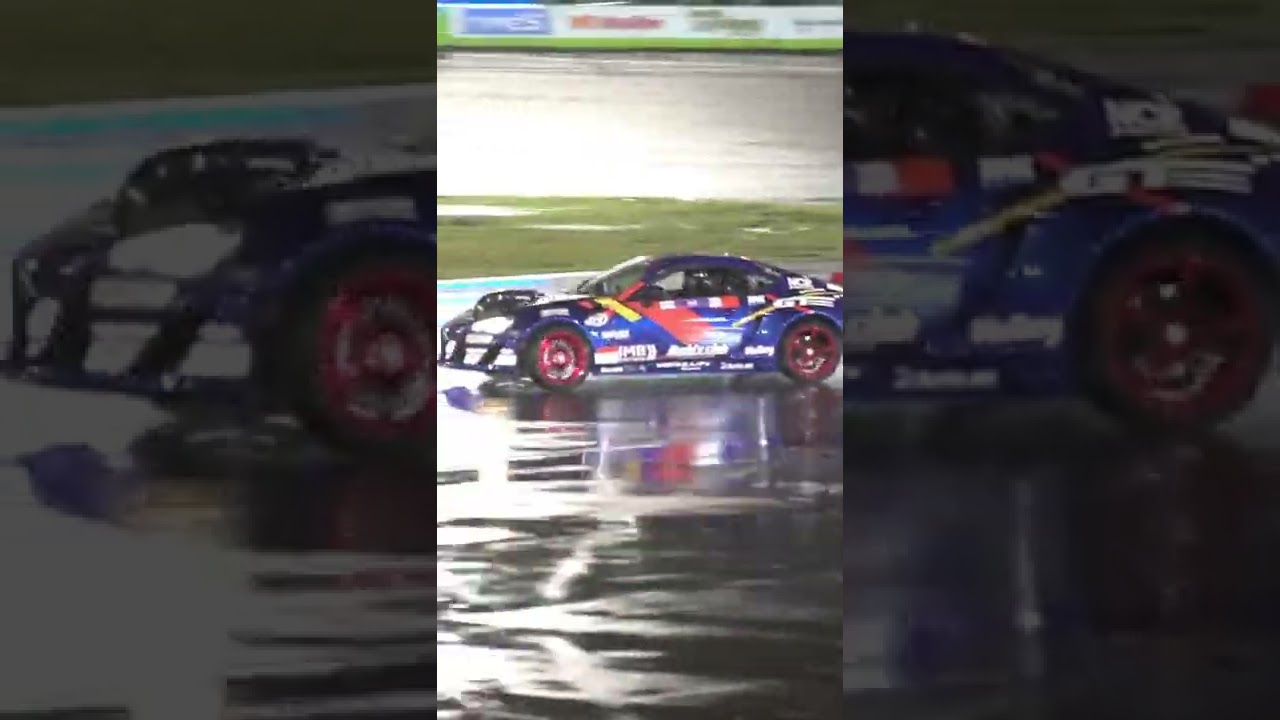 Sponsored Driver Nate Chen drifting through a tornado at Formula Drift Orlando 2022 