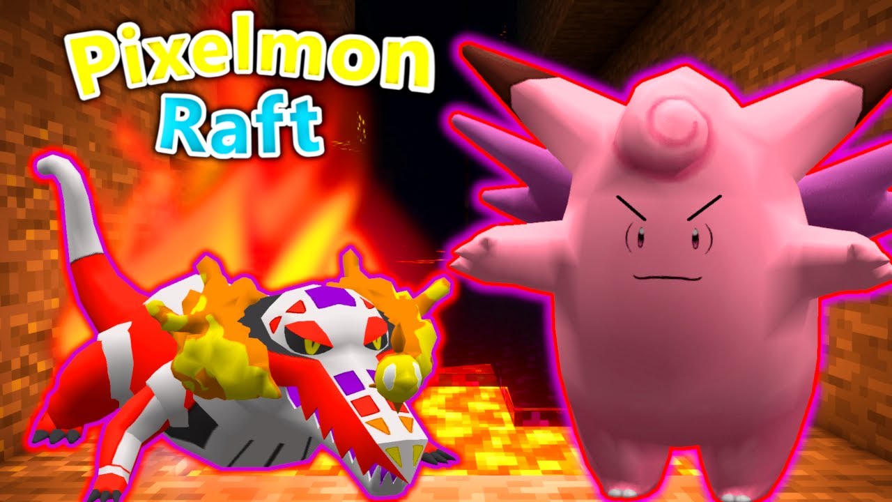 Minecraft Pixelmon Raft - ICE OR FIRE MOUNTAIN (Days 66-70)