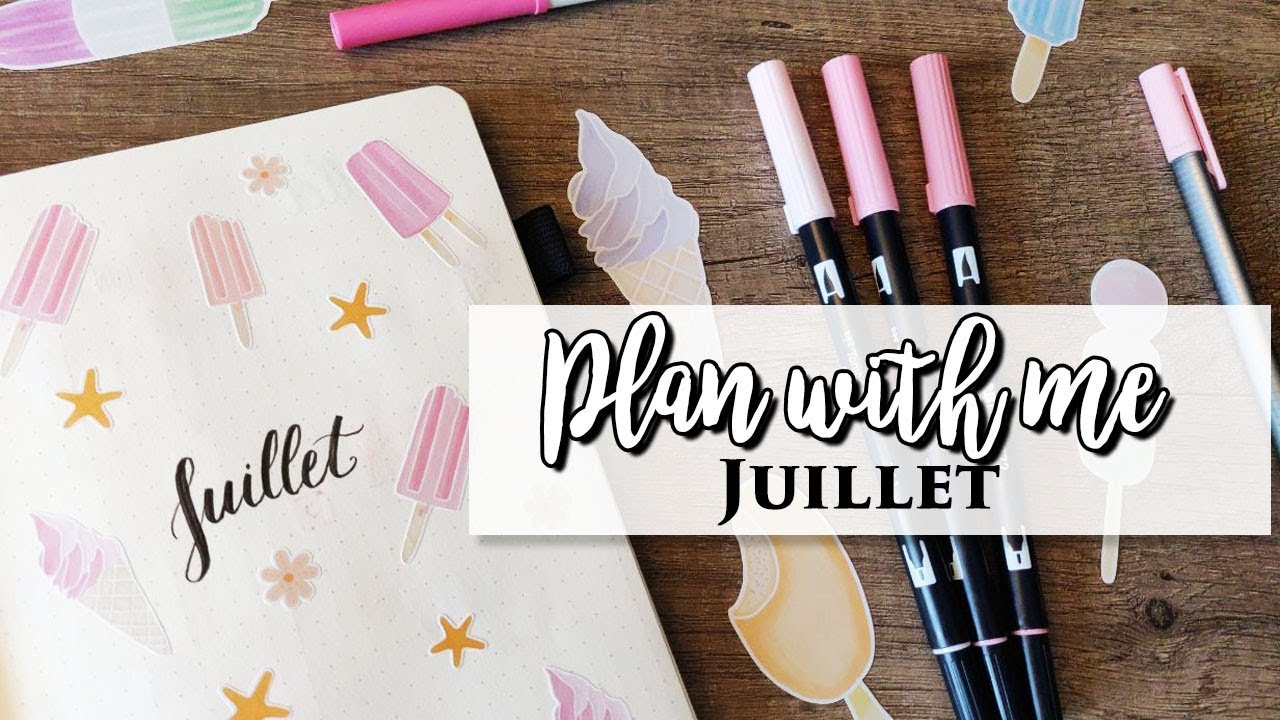Plan With Me : Juillet 2019 (Glaces) | Bullet Journal Setup 🐺