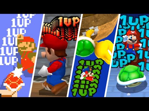 Evolution of Infinite 1-UP Tricks in Super Mario Games (1985-2021)